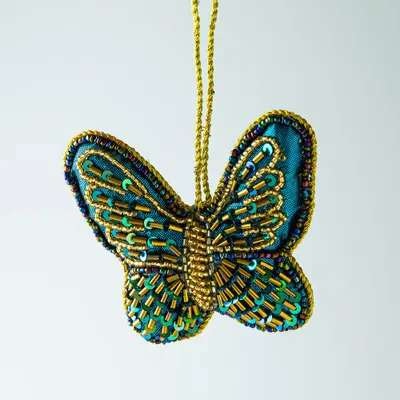 KSP Christmas 'Butterfly' Beaded Ornament (Multi Colour)