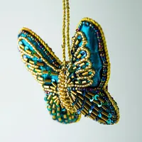 KSP Christmas 'Butterfly' Beaded Ornament (Multi Colour)