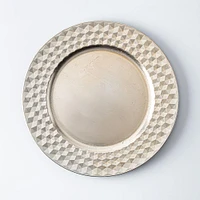 KSP Everyday Charger Plate Geo Rim 33cm/13" Dia. (Champagne)
