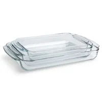 Libbey Baker's Basics Glass Rectangle Baker Combo - Set of 3