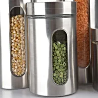 KSP Ellipse Cylinder Canisters - Set of 4 (Stainless Steel)