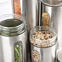 KSP Ellipse Cylinder Canisters - Set of 4 (Stainless Steel)