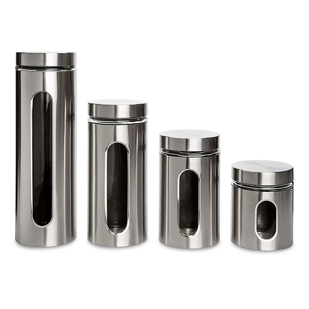 KSP Ellipse Cylinder Canisters - Set of 4 (Stainless Steel)