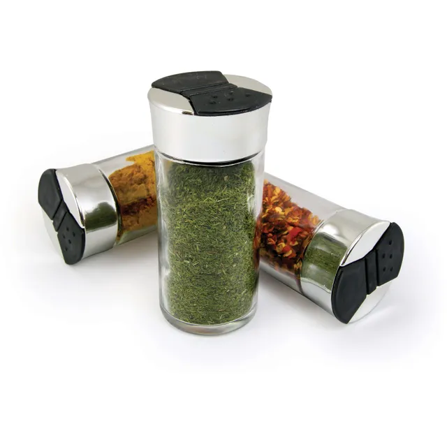 KSP Allure Square Spice Jar Stainless Steel Lid (Clear)