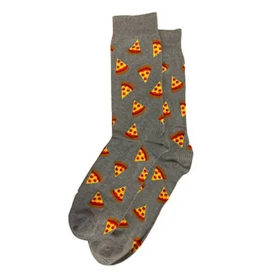 Hotsox Men'S 'Pizza' Crew Socks - Set of 2 (Charcoal)