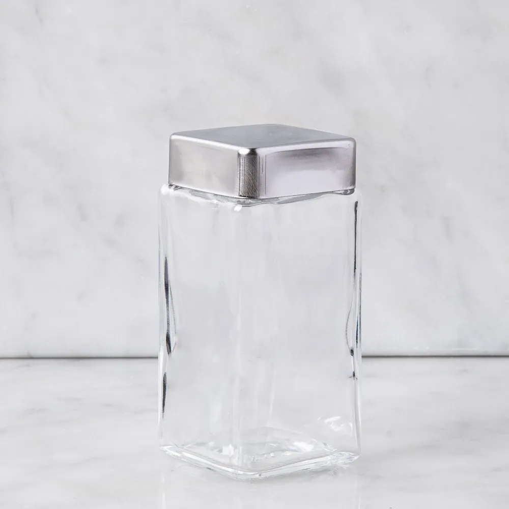 KSP Loop 'Square' Glass Canister with Lid - Set of 3 (Clear)