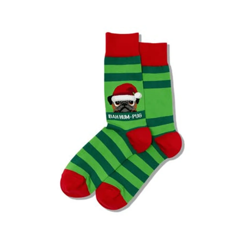 Hotsox Men's 'Bah Humbug' Crew Socks - 1 Pair (Multi Colour)