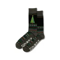 Hotsox Men's 'Xmas Tree' Non Skid Socks - 1 Pair (Multi Colour)