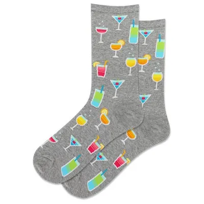 Hotsox Women's 'Summer Cocktails' Crew Socks - Set of 2 (Charcoal)