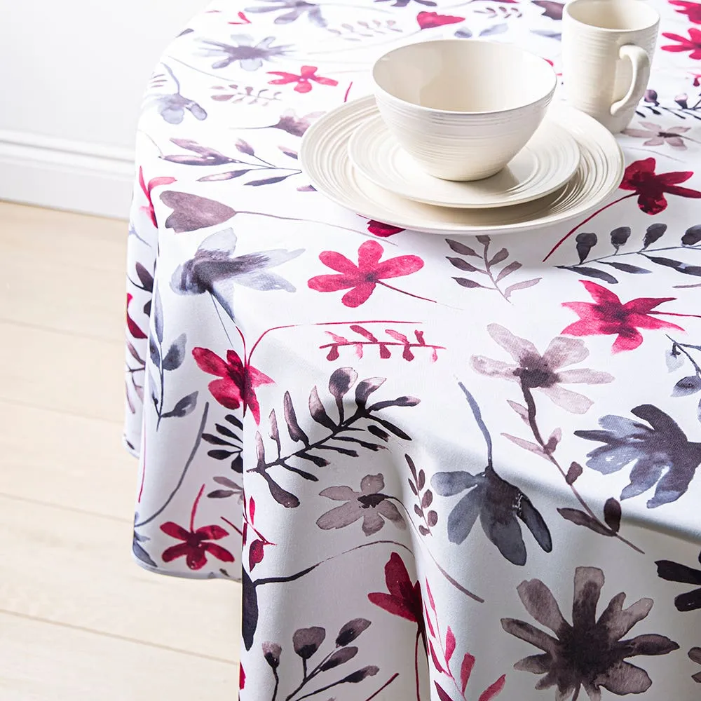 Texstyles Printed 'Finesse' Polyester Tablecloth 70" Round (Red)