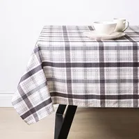 Easycare Printed 'Maxwell Plaid' Polyester Tablecloth 58"x94" (Black)