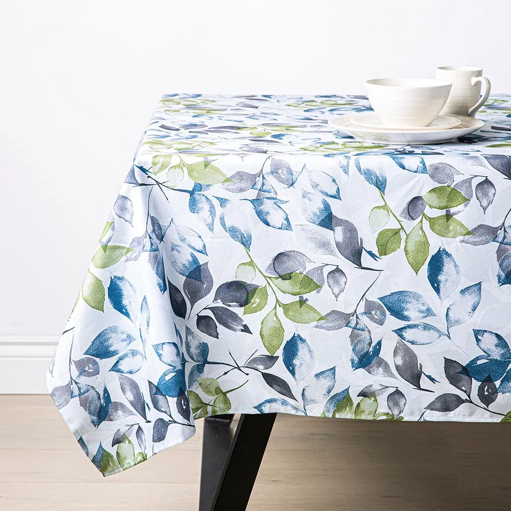 Texstyles Printed 'Tranquil' Polyester Tablecloth 58"x78" (Grey)