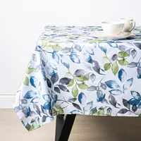 Texstyles Printed 'Tranquil' Polyester Tablecloth 58"x78" (Grey)