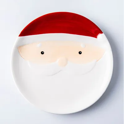 KSP Christmas Character 'Santa' Ceramic Plate 7.8"/20cm Dia. (Red)