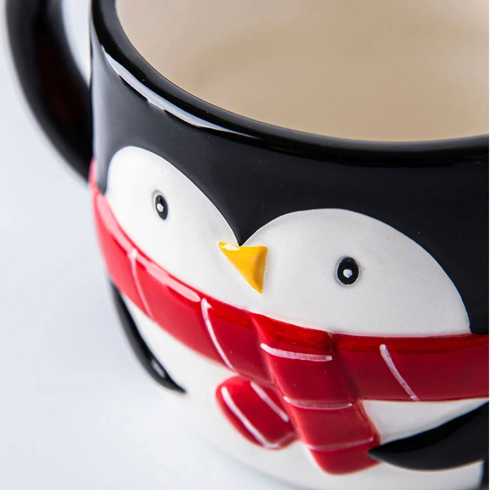 KSP Christmas Character 'Penguin' Ceramic Mug 430ml/14.5oz (Black)