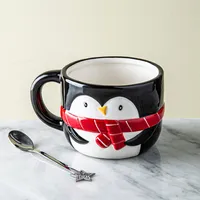 KSP Christmas Character 'Penguin' Ceramic Mug 430ml/14.5oz (Black)