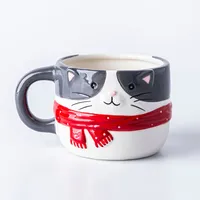 KSP Christmas Character 'Cat' Ceramic Mug 430ml/14.5oz (Grey)