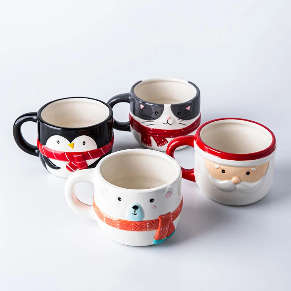 KSP Christmas Character 'Cat' Ceramic Mug 430ml/14.5oz (Grey)