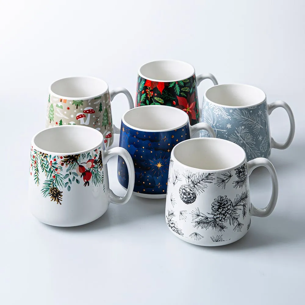 KSP Christmas Hug 'Bough' Porcelain Mug 580ml/19.6oz. (Multi Colour)