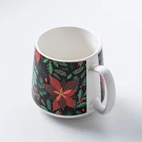 KSP Christmas Hug 'Poinsettia' Porcelain Mug 580ml/19.6oz. (Black)