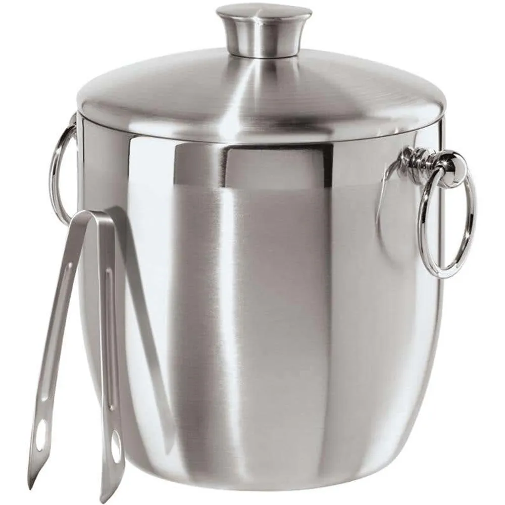 Oggi Basic Ice Bucket with Tongs (Stainless Steel)