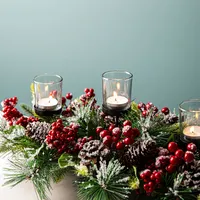 KSP Christmas Greens 'Candle Bough with Berries' (Red/Green)