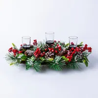 KSP Christmas Greens 'Candle Bough with Berries' (Red/Green)