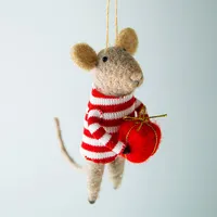 KSP Christmas Felt 'Mouse' Ornament (Red/White)