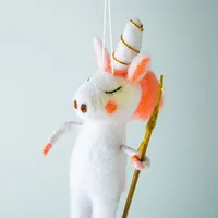 KSP Christmas Felt 'Unicorn' Ornament (White)