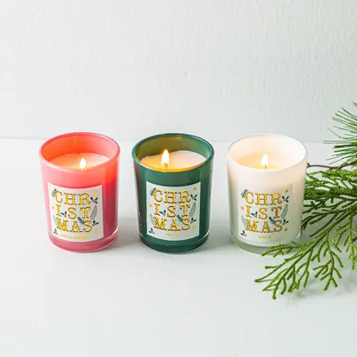 KSP Christmas Nutcracker Candle Cranberry-Vanilla/Pine 50g - Set of 3