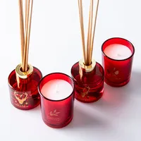 KSP Christmas Scented 'Apple Cinnamon' Candle/Diffuser - Set/4 (Red)