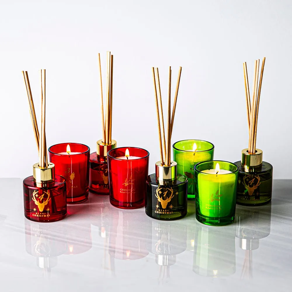 KSP Christmas Scented 'Fresh Balsam' Candle/Diffuser - Set/4 (Green)