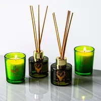 KSP Christmas Scented 'Fresh Balsam' Candle/Diffuser - Set/4 (Green)