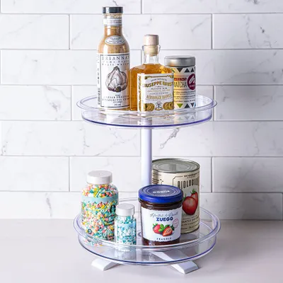 Polder 2-Tier Lazy Susan Caddy (Clear)