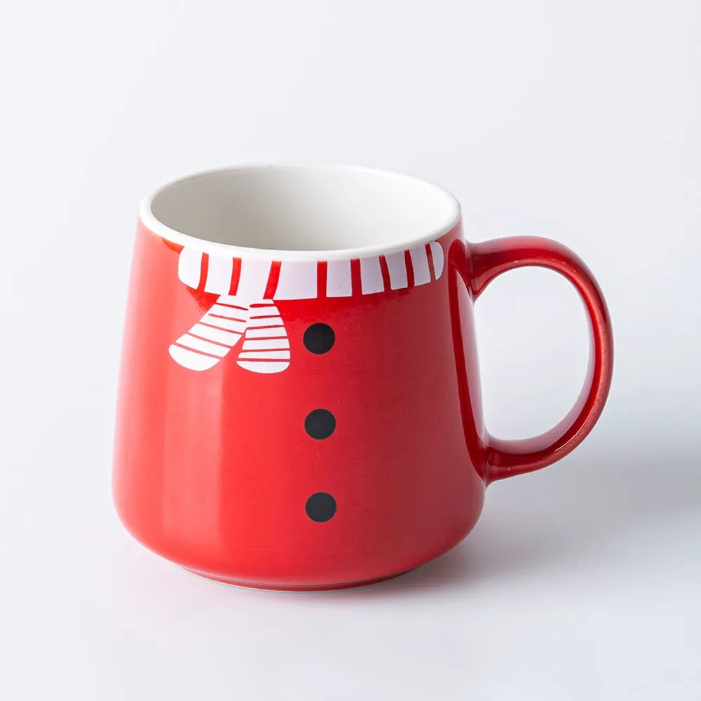 KSP Christmas Snug 'Sweater & Scarf' Ceramic Hug Mug 14oz. (Red)