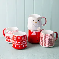 KSP Christmas Snug 'Sweater & Scarf' Ceramic Hug Mug 14oz. (Red)