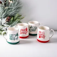 KSP Christmas Sayings Ceramic Mug "Let's Get Lit" 21oz. (White/Green)