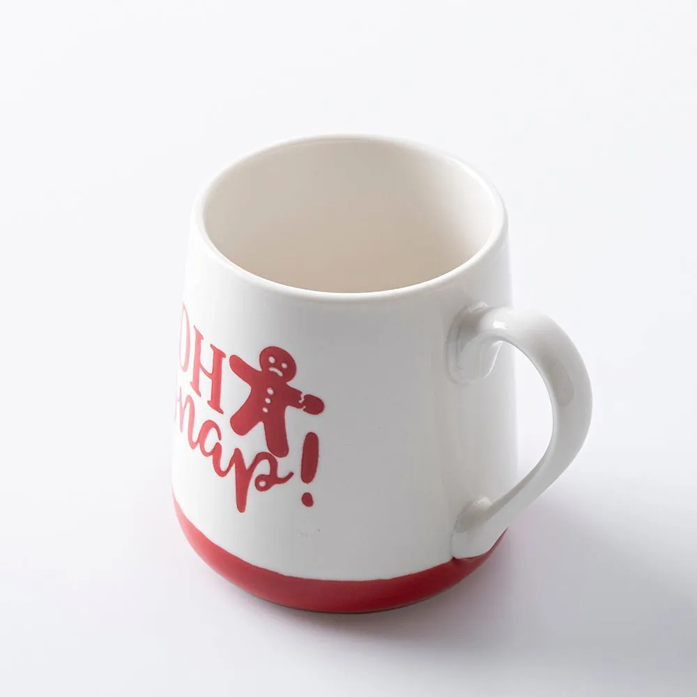 KSP Christmas Sayings 'Oh Snap' Ceramic Mug 21oz. (White/Red)