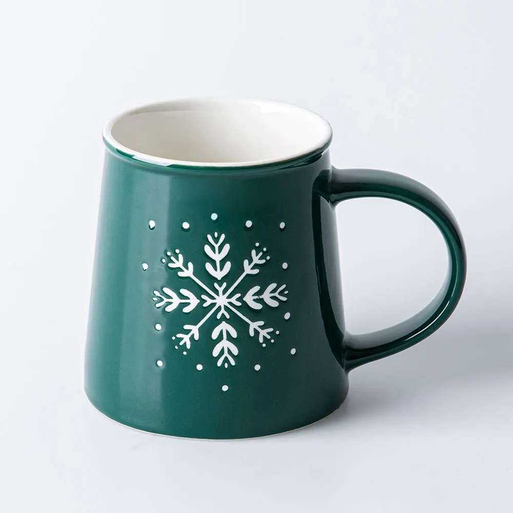 KSP Christmas Motif 'Snowflake' Ceramic Glazed Mug 480ml/17oz.