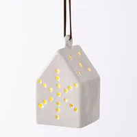 KSP Christmas Village 'Star Window House' Ceramic LED Ornament (White)