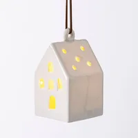 KSP Christmas Village '5-Window House' Ceramic LED Ornament (White)