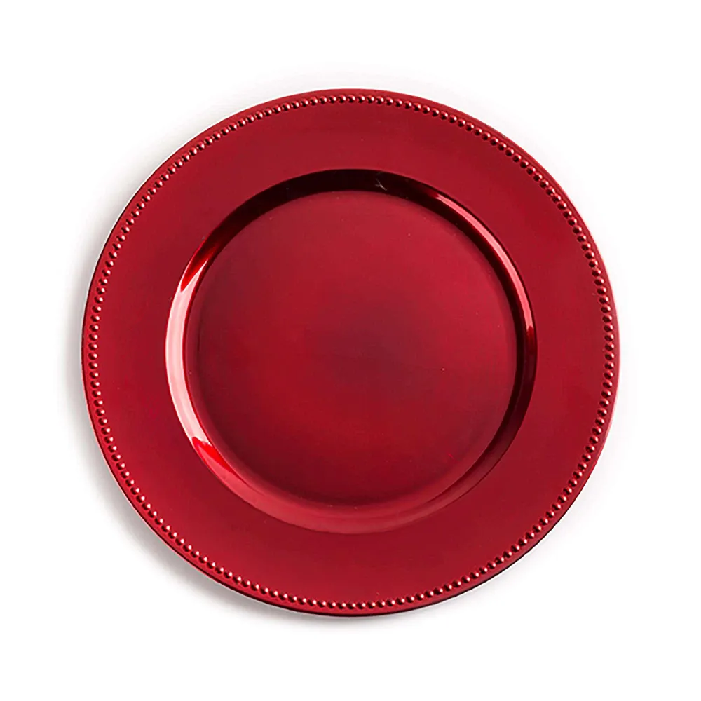 KSP Everyday Charger Plate with Beaded Rim (Red)