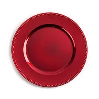 KSP Everyday Charger Plate with Beaded Rim (Red)