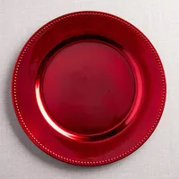 KSP Everyday Charger Plate with Beaded Rim (Red)