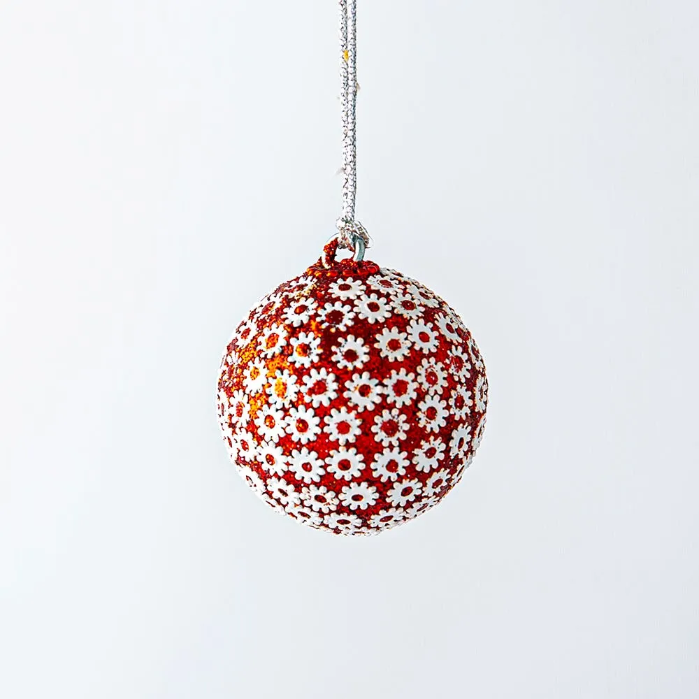 Koopman Christmas 'Ball W/Beads' Plastic Ornament (Red) - Assorted