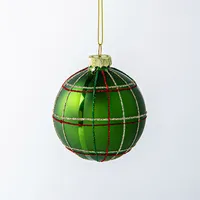 Koopman Christmas 'Ball W/Check' Glass Ornament (Assorted)