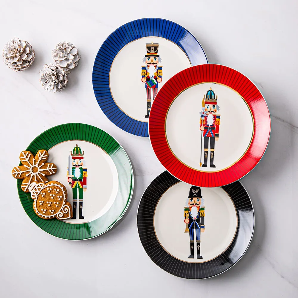 KSP Christmas Decal 'Nutcracker' Porcelain Side Plate - S/4