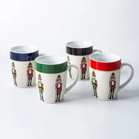 KSP Christmas Decal 'Nutcracker' Porcelain Mug - S/4 (Multi Colour)