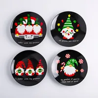 KSP Christmas Decal 'Gnome Santa' Porcelain Side Plate - S/4