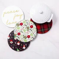 KSP Christmas Ceramic 'Peace Joy Love' Trivet 20cm Dia.